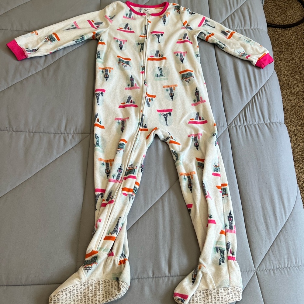 Carters Zip-Up Footy Pajamas - Size 5